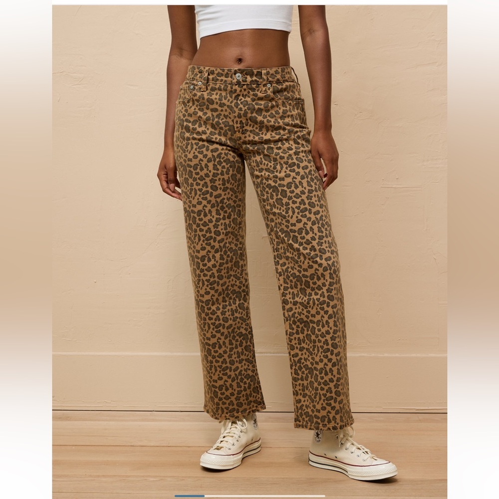 AE Stretch Leopard High-Waisted Stovepipe Ankle Pant